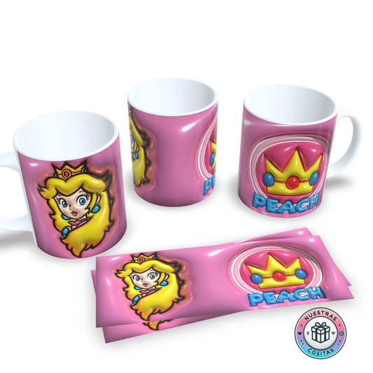 Taza 3D Princesa Peach Reino Champiñón