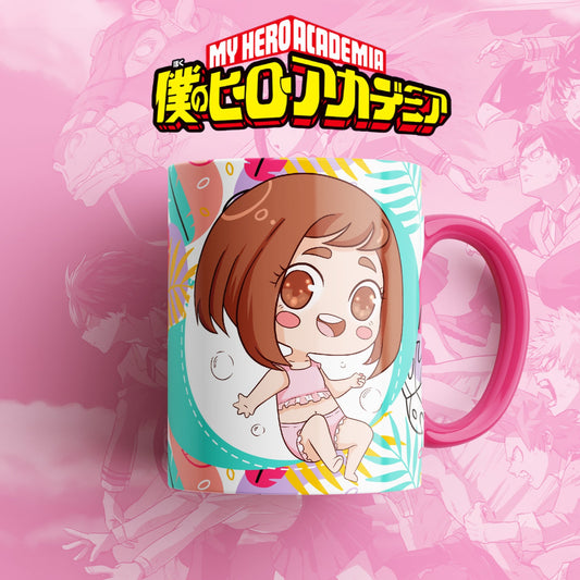 Taza My Hero Academia Uraraka Chibi – Diseño tropical pastel