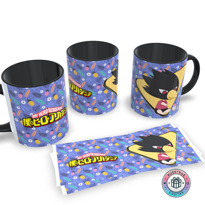 Taza My Hero Academia Tokoyami Chibi – Diseño púrpura floral