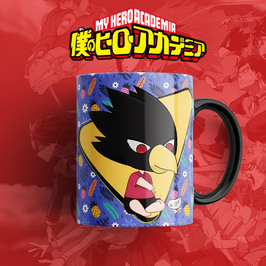 Taza My Hero Academia Tokoyami Chibi – Diseño púrpura floral