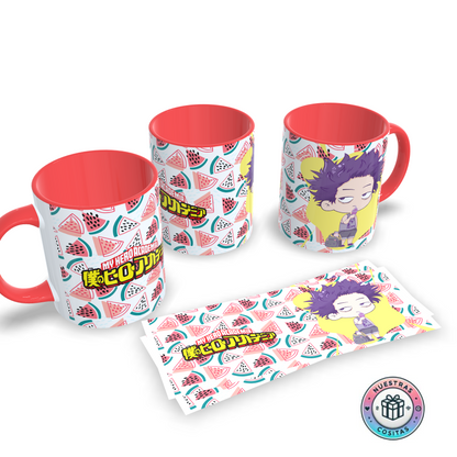 Taza My Hero Academia Shinso Chibi – Fondo de sandías colorido