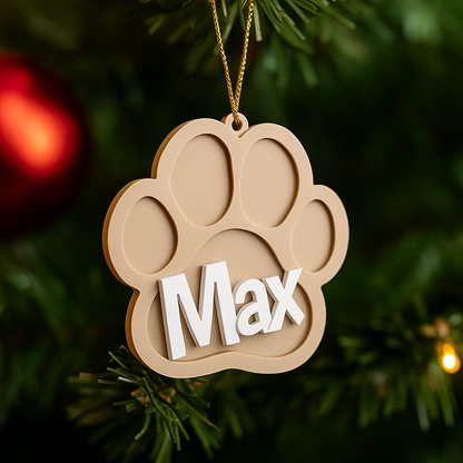 Colgante navideño huella personalizada con nombre – Impreso en 3D