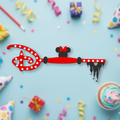 Llave Mágica Disney Impresa en 3D - Decoración Minnie Mouse (21cm)