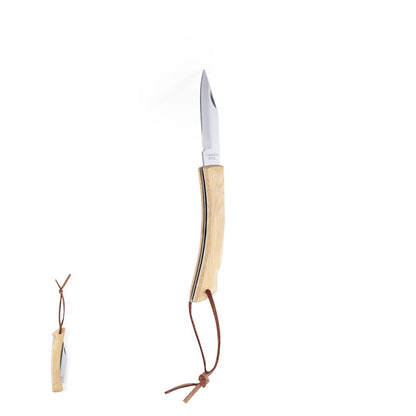 Navaja Nature de Acero Inoxidable con Mango de Bambú y Cierre de Seguridad