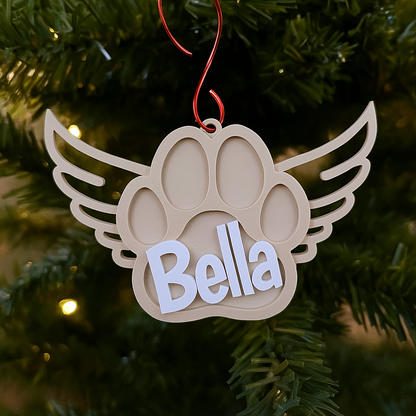 Colgante navideño huella personalizada con nombre – Impreso en 3D