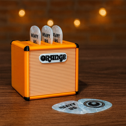 Mini amplificador porta púas de guitarra 🎸 | Organizador original para picks (Marshall, Fender, Gibson y Orange).