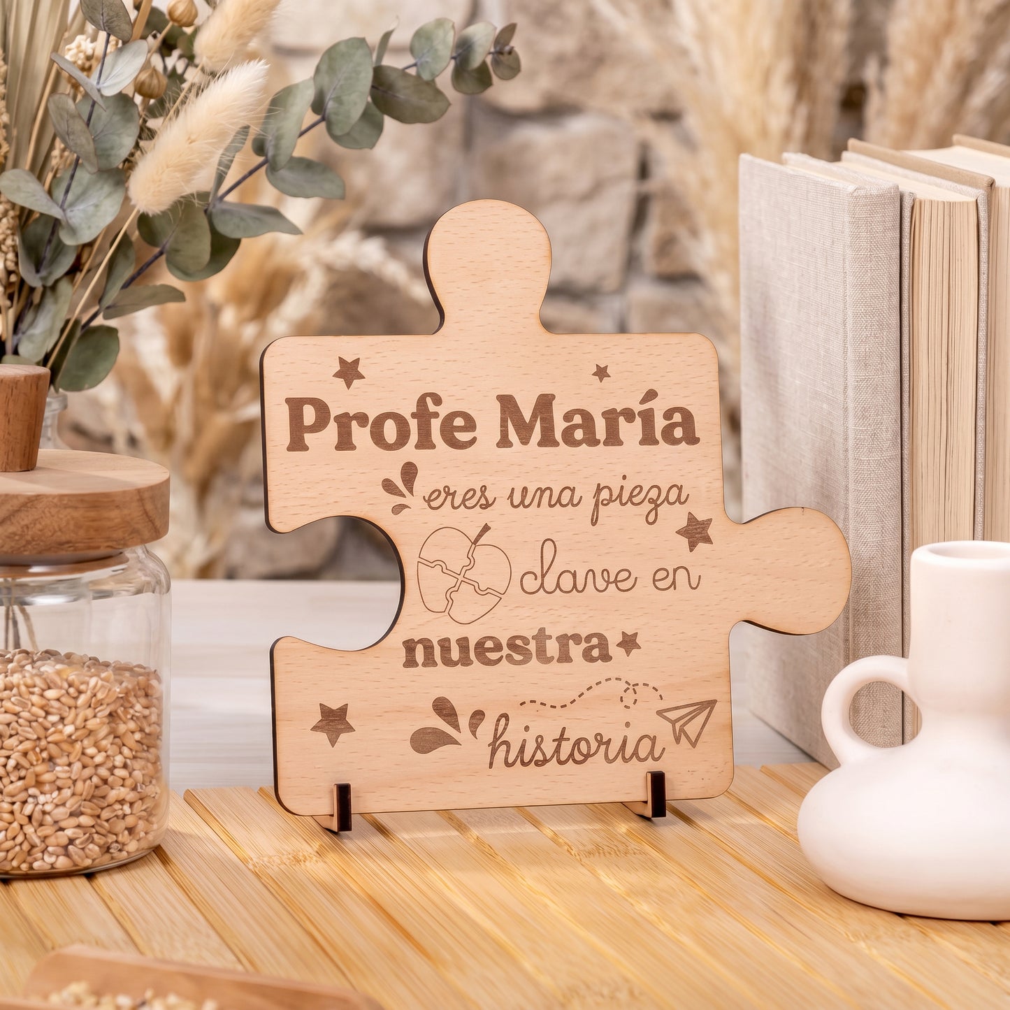 Pieza de Puzzle de Madera Personalizada – Regalo Profesores 🧩