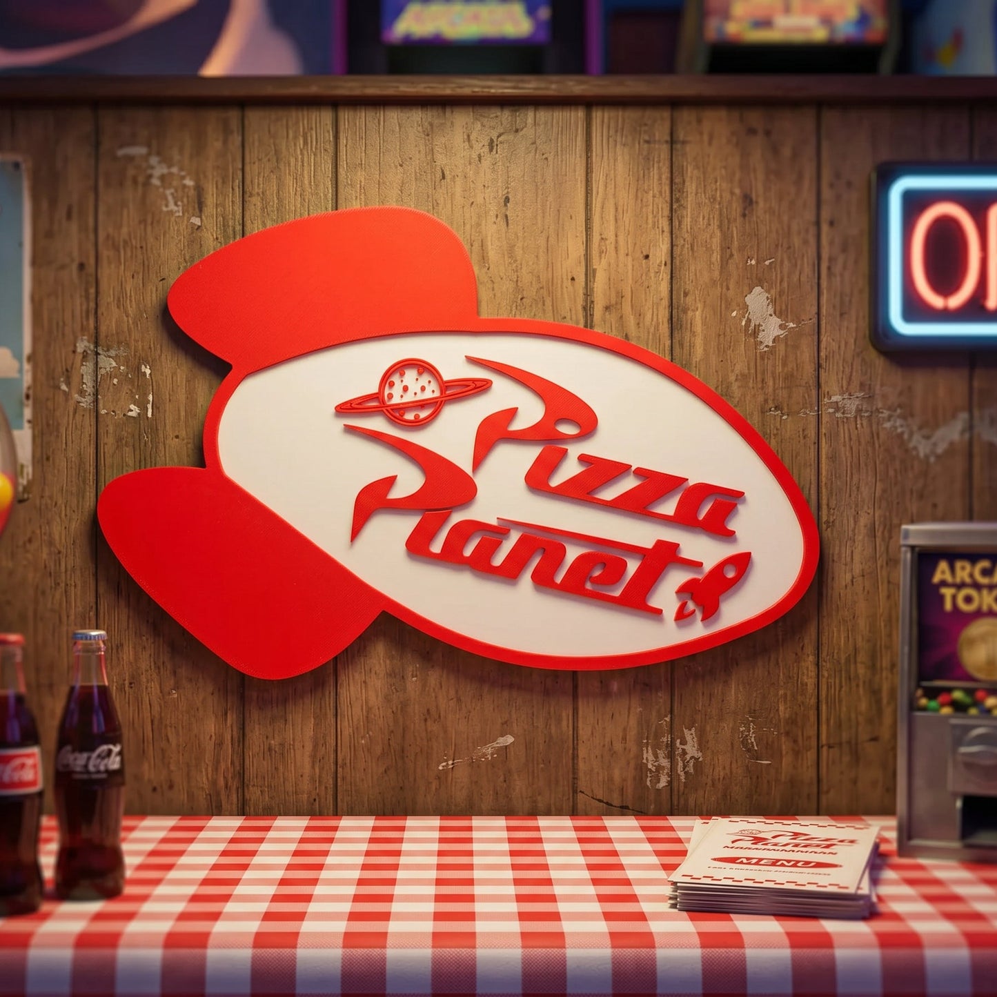 Letrero 3D Pizza Planet – Cartel Decorativo de Colección 🚀