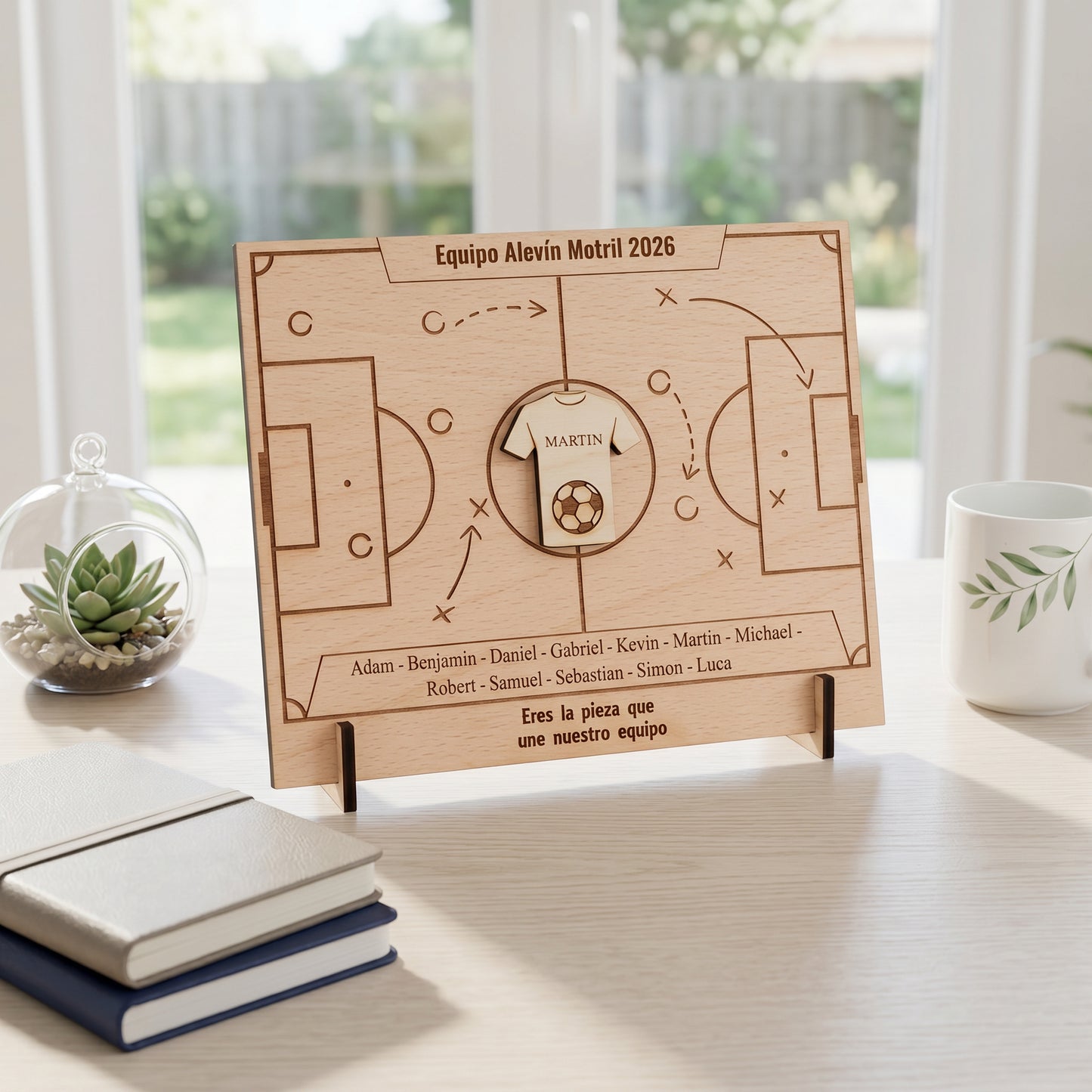 Pizarra Táctica de Madera Personalizada – Regalo Entrenador