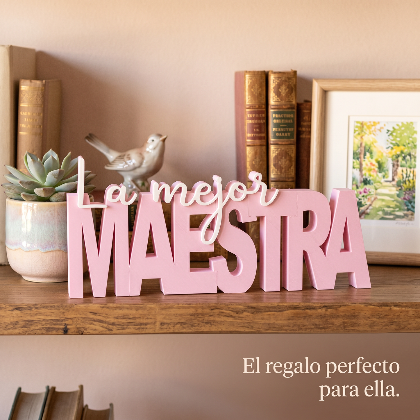 Cartel 3D "La Mejor Maestra" – Regalo Fin de Curso 🎓