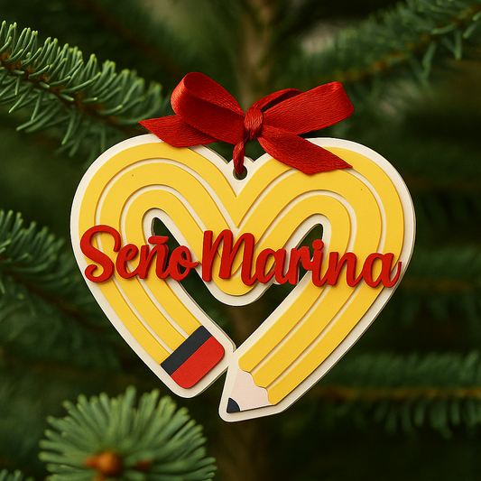 Decoración navideña personalizada para profes