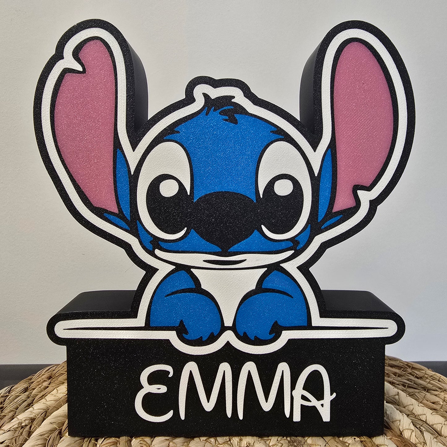 Caja de luz personalizada Stitch – Lámpara LED infantil con nombre