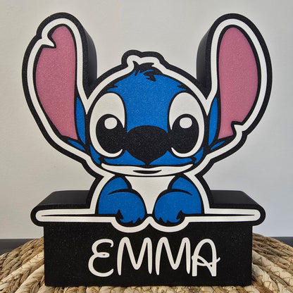 Caja de luz personalizada Stitch – Lámpara LED infantil con nombre