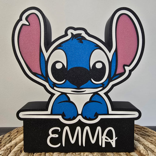 Caja de luz personalizada Stitch – Lámpara LED infantil con nombre