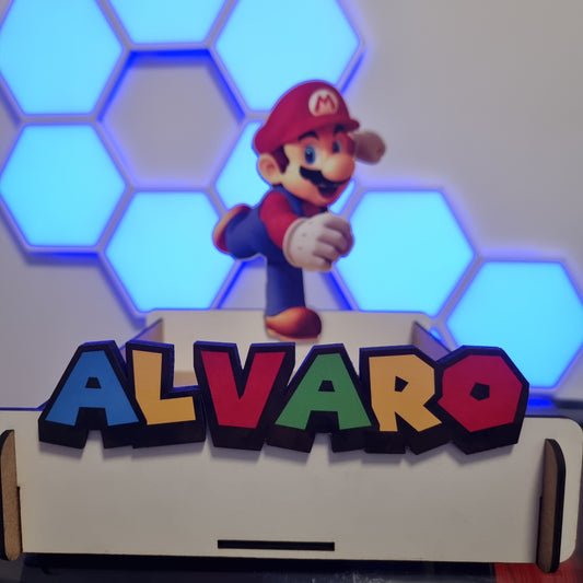 Expositor Personalizado Super Mario con Nombre – Mario Bros