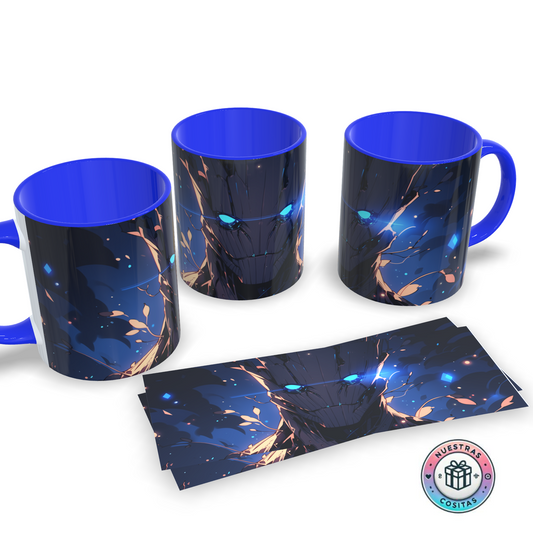 Taza Baby Groot Personalizada  | Nombre Estilo Marvel y Color a Elegir (Diseño 3)
