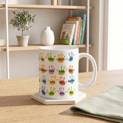 Taza Huellas Personalizada con Nombres Alumnos – Regalo Profesores