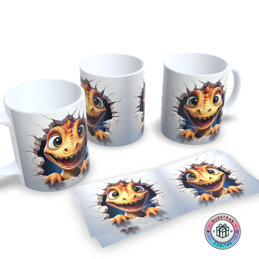 Taza Dinosaurio Bebé 3D – Diseño Divertido y Realista
