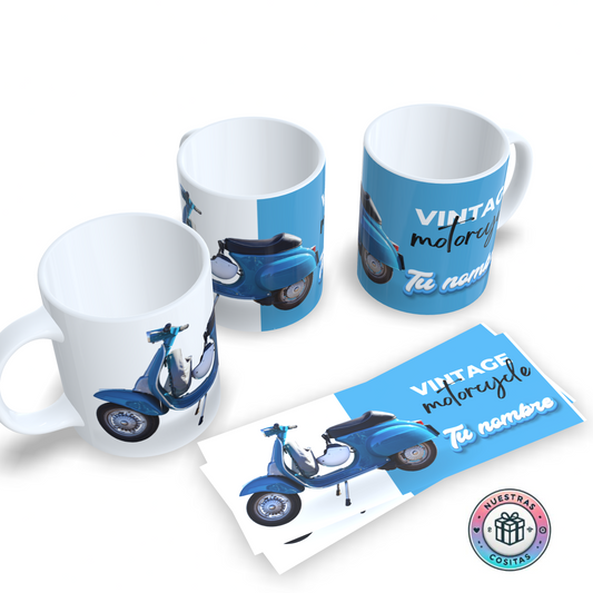 Taza Vespa Vintage Personalizable con Nombre – Colores a Elegir