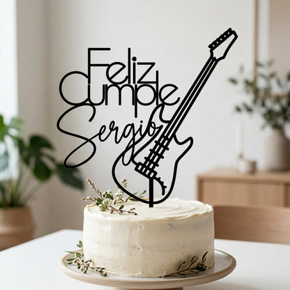 Topper para Tarta Personalizado - Guitarra eléctrica