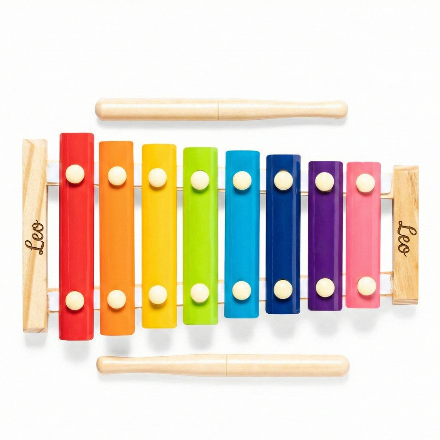 Xilófono de Madera Personalizado - Instrumento Musical Infantil - Juguete Montessori - Regalo Primer Cumpleaños - Base de Pino Natural