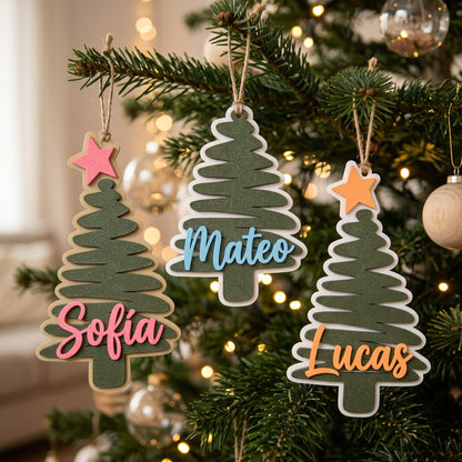 Adorno Árbol de Navidad Personalizado en 3D con Nombre