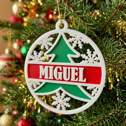 Bola de Navidad Personalizada con Nombre - Árbol