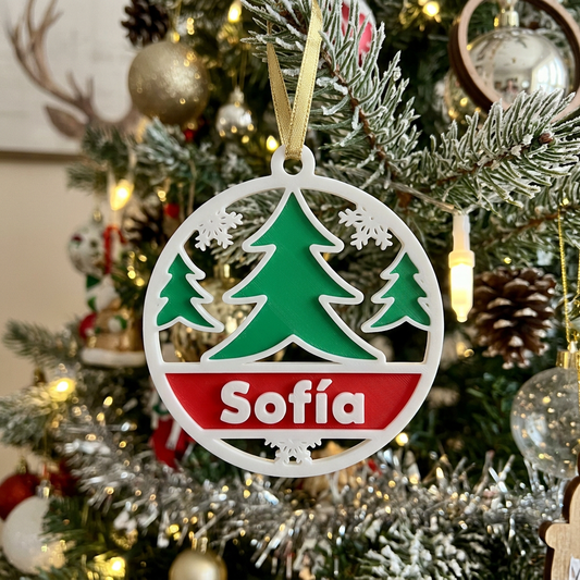 Bola de Navidad Personalizada con Nombre - Árbolitos