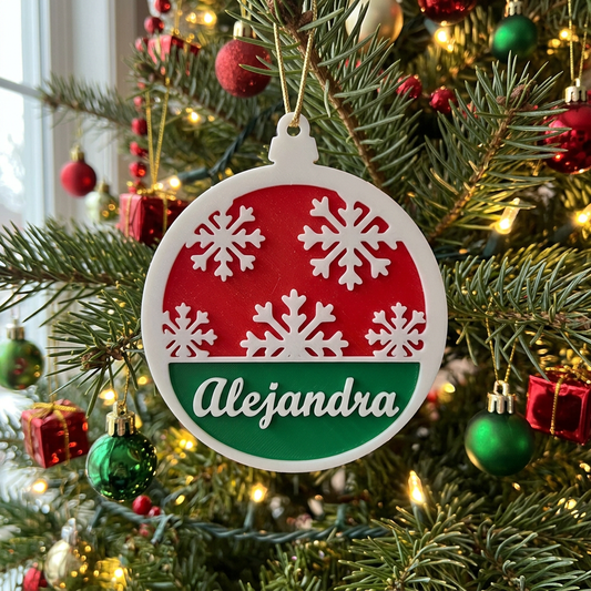 Bola de Navidad Personalizada con Nombre - Copos 2