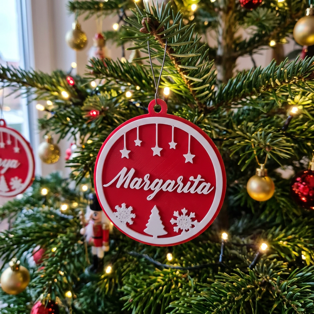 Bola de Navidad Personalizada con Nombre - Estrellitas