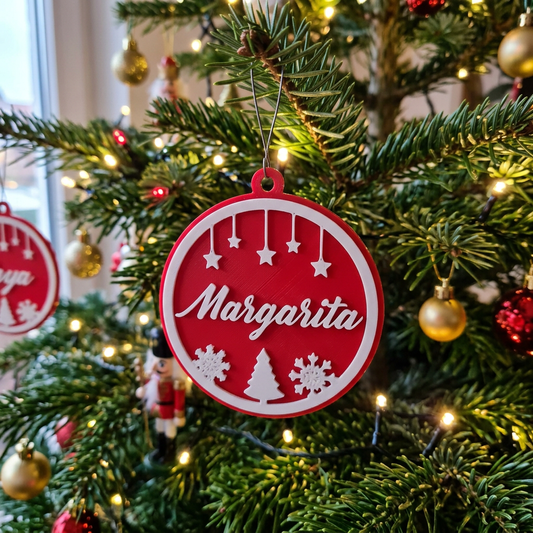 Bola de Navidad Personalizada con Nombre - Estrellitas