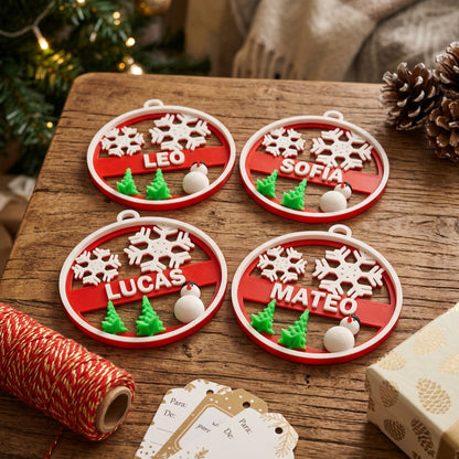 Bola de Navidad Personalizada con Nombre - Muñeco de nieve