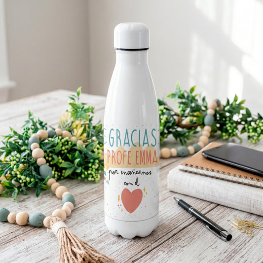 Botella Personalizada Seño - Bidón Acero Inox 700ml