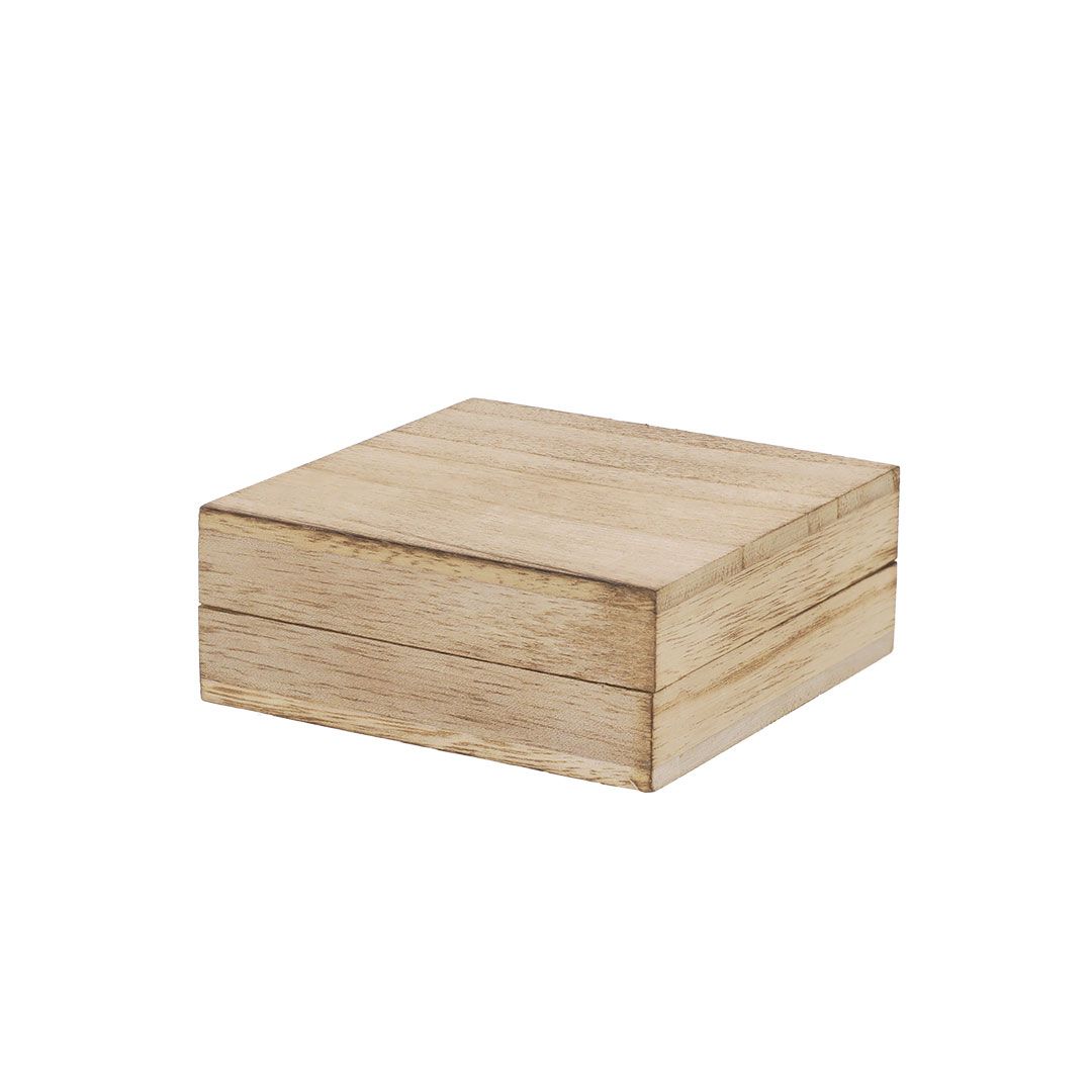 Caja de Madera Premium para Reseñas y Presentación – Grabado Láser con Logo y QR (9x9 cm)