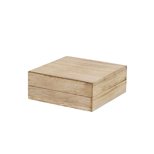 Caja de Madera Premium para Reseñas y Presentación – Grabado Láser con Logo y QR (9x9 cm)