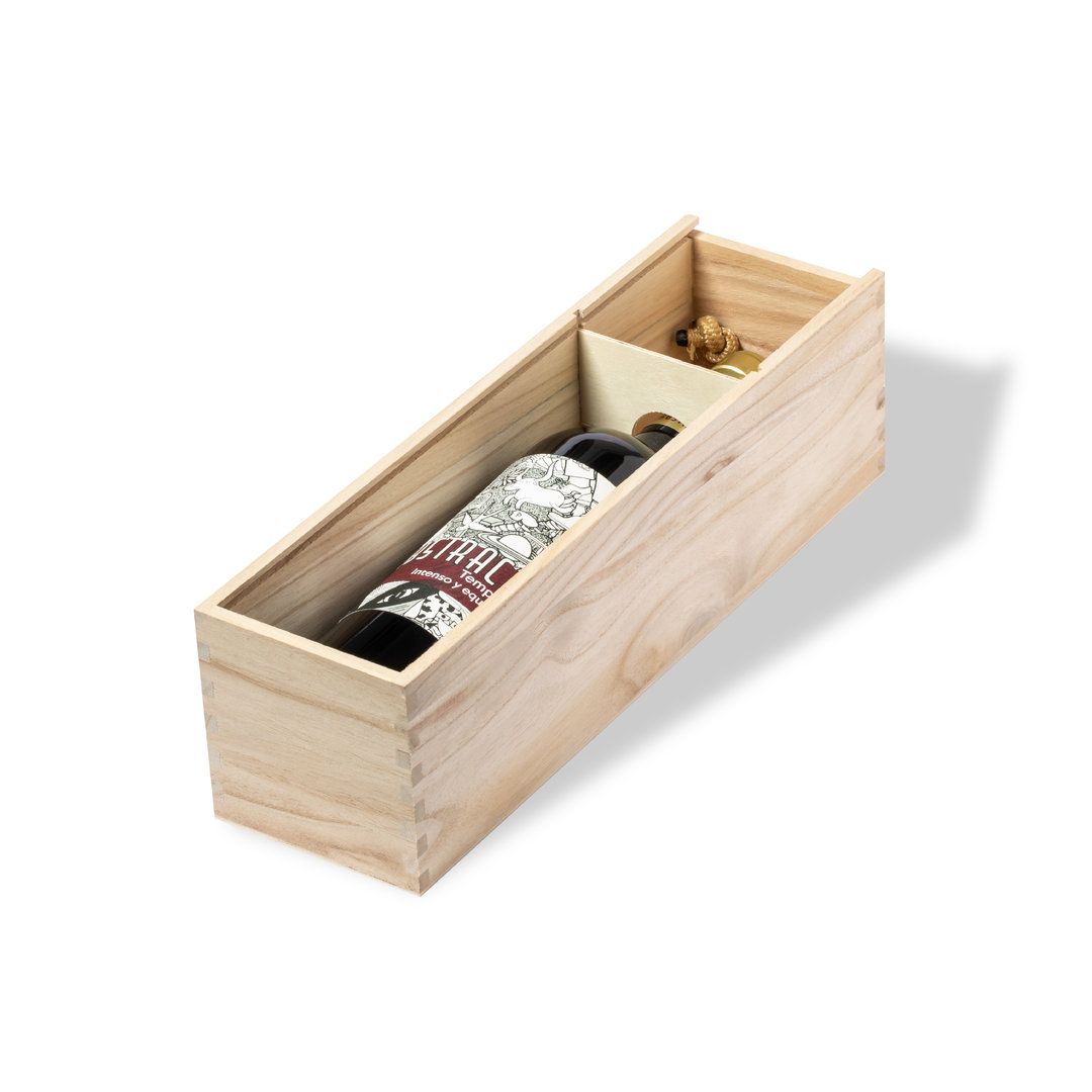 Caja de Madera Premium para Vino – Personalizable con Grabado Láser (Madera de Paulownia)