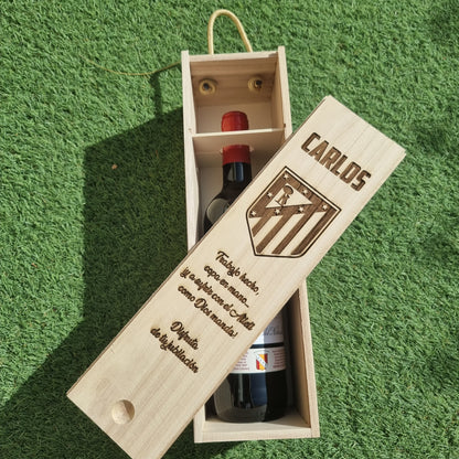 Caja de Madera Premium para Vino – Personalizable con Grabado Láser (Madera de Paulownia)