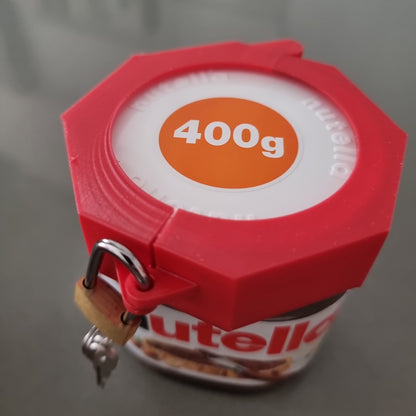 Tapa antirrobo para Nutella – Impresa en 3D, con opción de candado 🔒