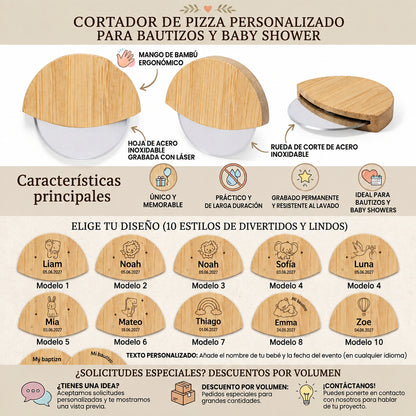 Cortapizzas para bautizos  - Diseños infantiles