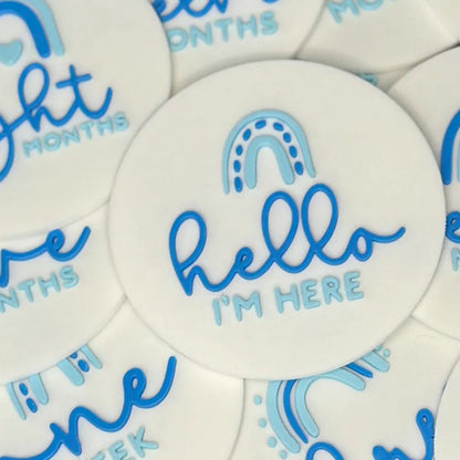 Cumplemeses Bebé Arcoíris Personalizado – Placas Hitos 3D