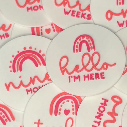 Cumplemeses Bebé Arcoíris Personalizado – Placas Hitos 3D