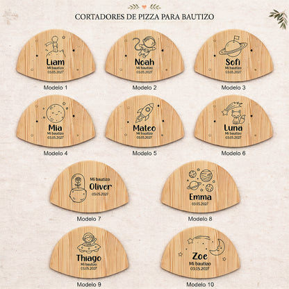 Cortapizzas para bautizos  - Diseños planetas