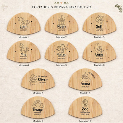 Cortapizzas para bautizos - Diseños fantasía