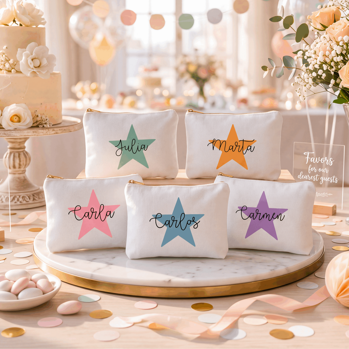 Neceser Personalizado Estrella y Nombre - Detalles de Comunión y Eventos