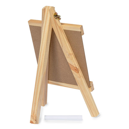 Atril de pizarra de madera con tiza · Menú