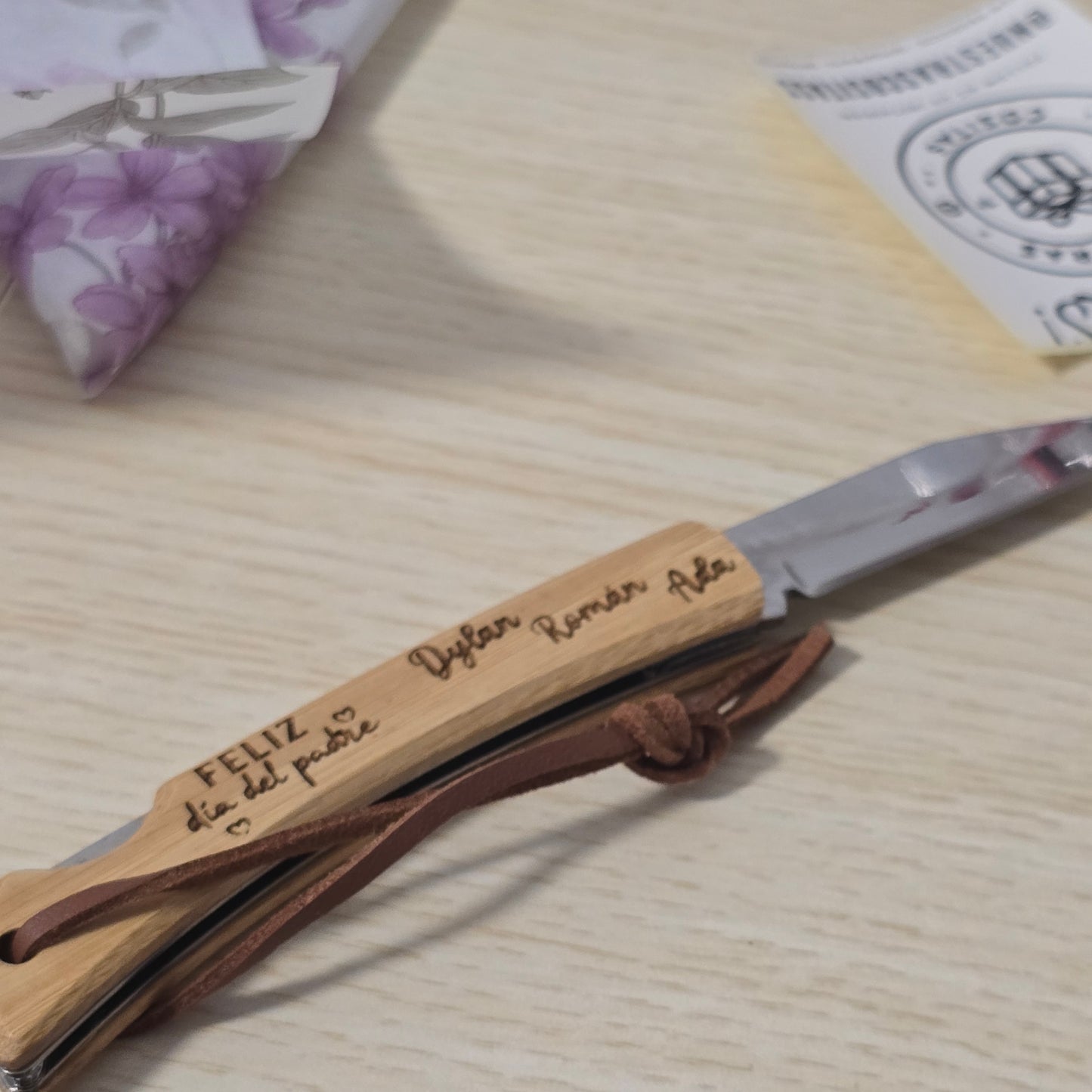 Navaja de Bambú Premium | Regalo Personalizado Día del Padre