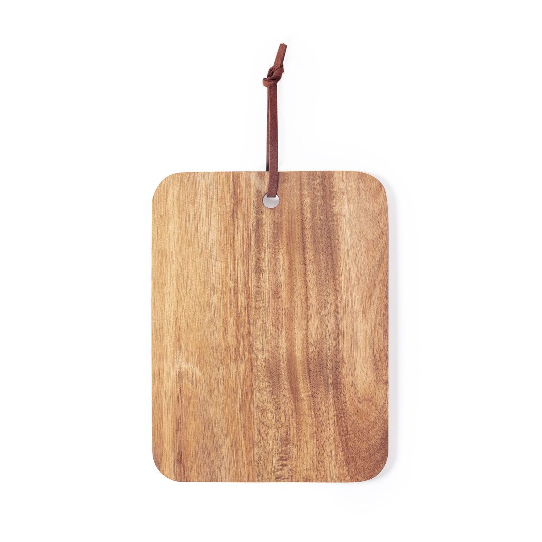 Tabla de acacia con cordón de polipiel · Acacia