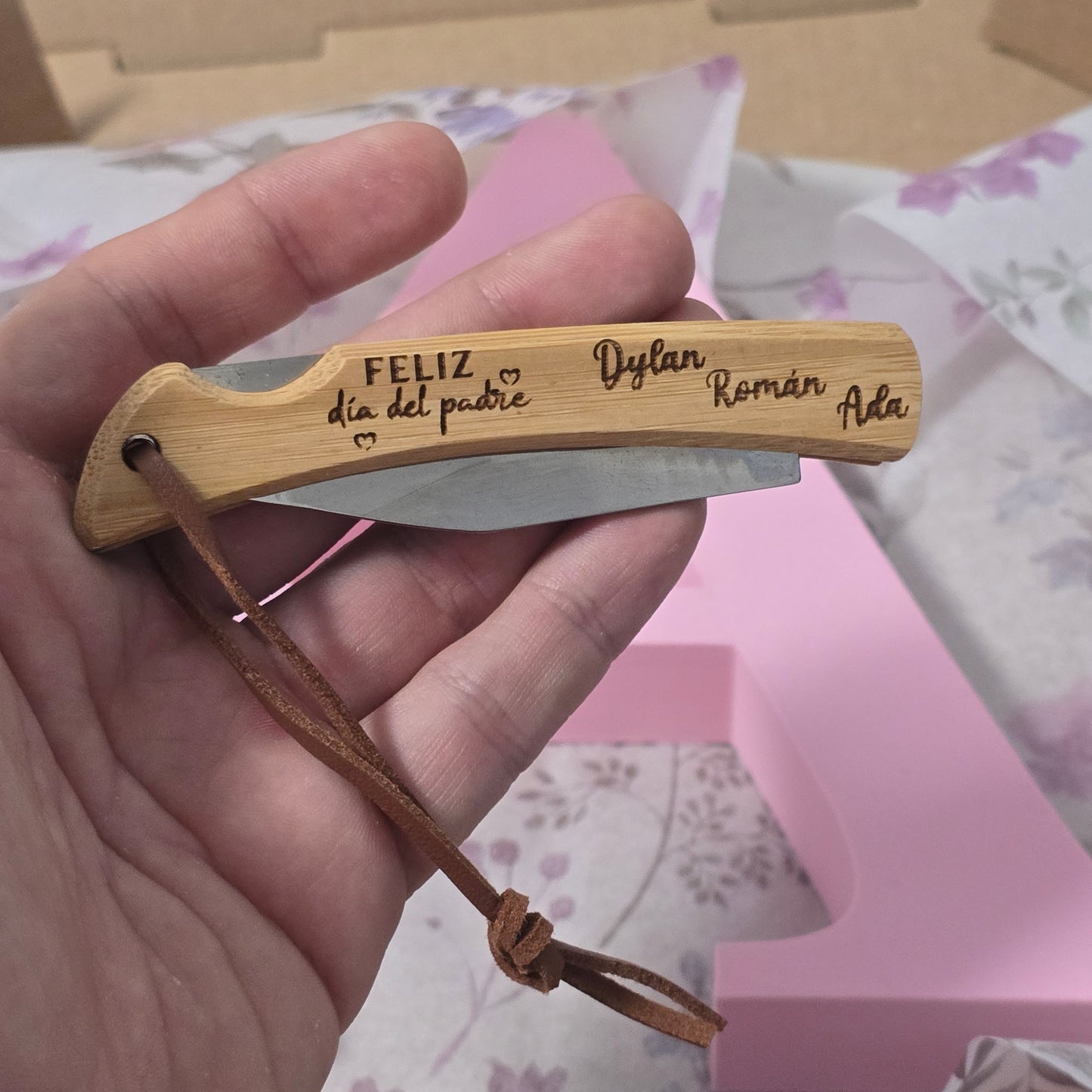 Navaja de Bambú Premium | Regalo Personalizado Día del Padre