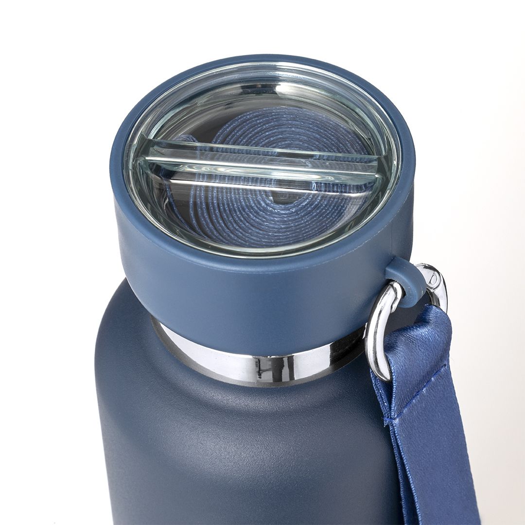 Botella térmica con vaso y dos cordones 500 ml · Doble