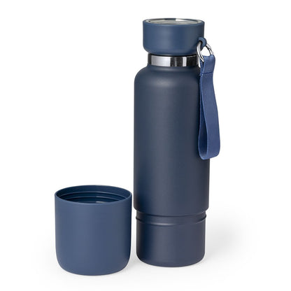 Botella térmica con vaso y dos cordones 500 ml · Doble